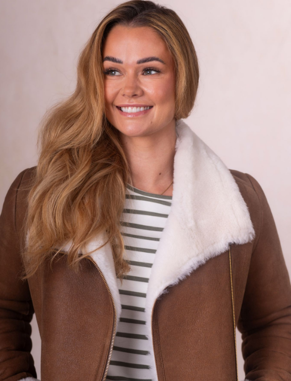 Allerdale Sheepskin Aviator Jacket in Caramel